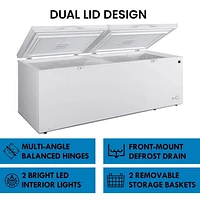 Kenmore Congélateur/Réfrigérateur Coffre Convertible 21 pi³, 595L, Blanc – Polyvalent et Spacieux pour la Maison ou le Garage