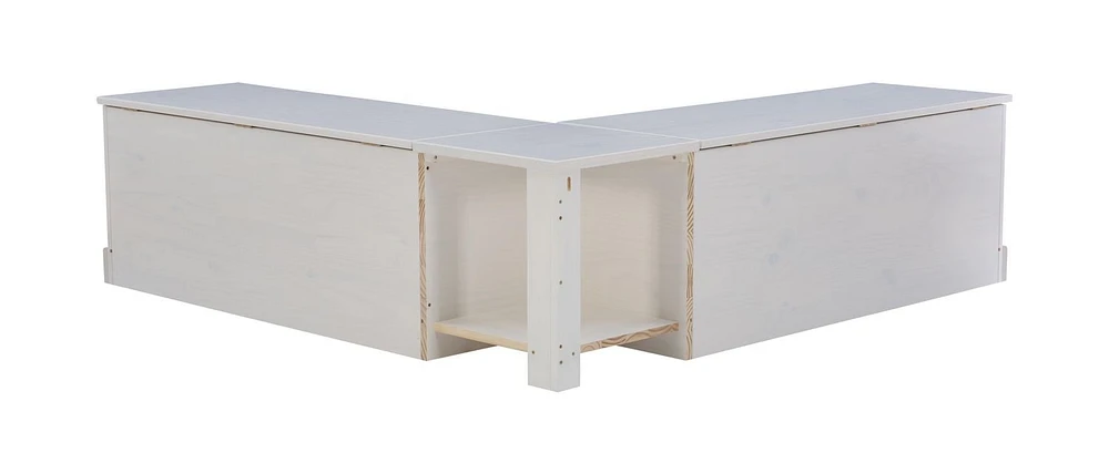 Thurman Backless Corner Breakfast Nook, White