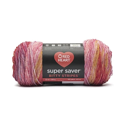 Red Heart® Super Saver® Bitty Stripes™ Yarn, Acrylic #4 Medium, 10oz/283g, 515 Yards