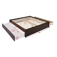 Prepac 63 in W x 16 in H x 83 in D Queen Select 4-Post Platform Bed with 4 Drawers