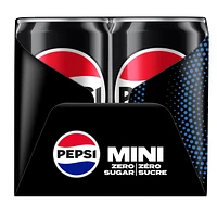 Pepsi Zero Sugar cola, 222 mL Cans, 6 Pack, 6 x 222ml