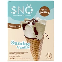 Snö Plant Based Vanilla Sundae Cone, 3x120 mL Dairy Free Frozen Dessert