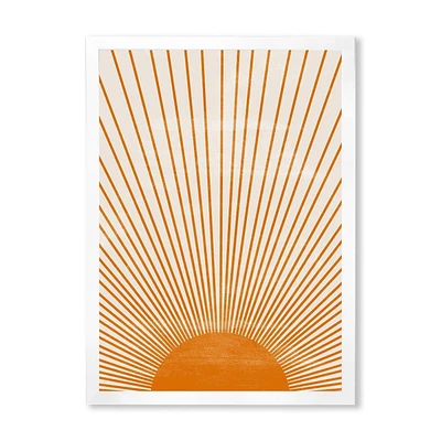 Designart Imprimé soleil orange III Art mural encadr