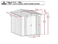 Abri de rangement en acier Arrow Classic 6 x pi Charcoal