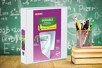 Avery reilure durable avec couverture claire reilure durable , 2", Blanc