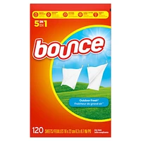 Bounce Fabric Softener Sheets, Outdoor Fresh Scent, 120 Sheets