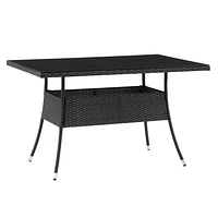 Table de salle à manger rectangulaire - Finition noire