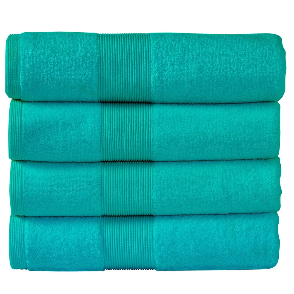 Serviette de bain Fabstyles super douce et absorbante, serviettes de bain de luxe pour spa, maison et hôtel, serviettes à séchage rapide, lot de 4, 27 x 54 pouces