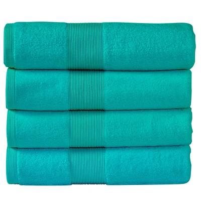 Serviette de bain Fabstyles super douce et absorbante, serviettes de bain de luxe pour spa, maison et hôtel, serviettes à séchage rapide, lot de 4, 27 x 54 pouces
