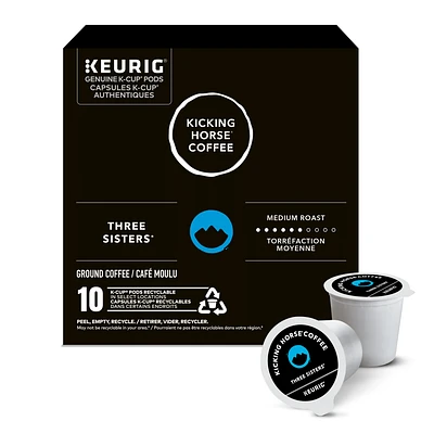 Capsules K-Cup de café Three Sisters Kicking Horse, torréfaction moyenne, 10 unités 10 unités