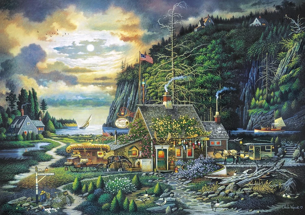 Buffalo Games Le puzzle Charles Wysocki Moonlight & Roses en 300 pièces