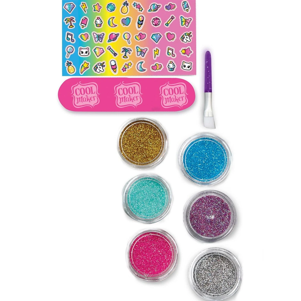 Cool Maker, GO GLAM, Kit créatif Ongles à paillettes pour 5 manucures, pour les enfants à partir de 8 ans