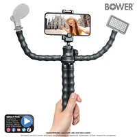 Bower 14- inch Grappling Vlogging Flexible Tripod with Ball Head for Content Creation; Black, ACCESSORY