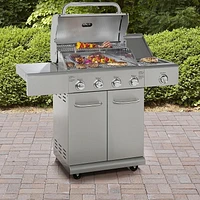 Kenmore - Gril à gaz à 4 brûleurs et brûleur latéral SEARING - Tout en acier inoxydable