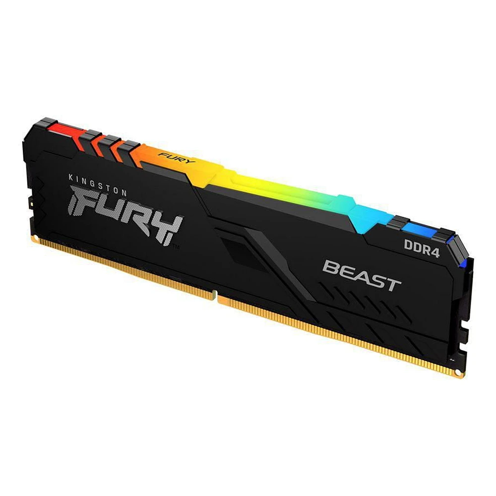 Kingston Fury Beast RGB White 16GB 3200MT/s CL16 DDR4 Desktop Memory Single Module | Infrared Syncing | Intel XMP & AMD Ryzen Ready | RGB CTRL Software | KF432C16BWA/16