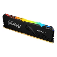 Kingston Fury Beast RGB White 16GB 3200MT/s CL16 DDR4 Desktop Memory Single Module | Infrared Syncing | Intel XMP & AMD Ryzen Ready | RGB CTRL Software | KF432C16BWA/16