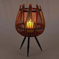 Truu Design Decorative Bamboo Floor Candle Holder with Legs