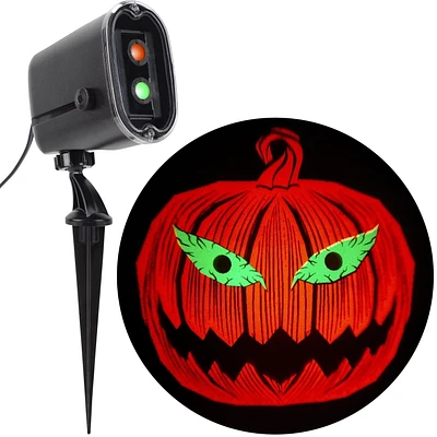 Lightshow Projection Plus-EyeScreams+Static-Creepy JOL avec yeux clignotants (Orange/Vert)
