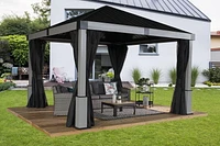 Sojag, rideaux noirs pour abri soleil Lena, 12 pi x 12 pi, polyester filé, rideaux d'extérieur