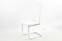 Chaises de salle à manger Aerys Marie avec base chromée en PU blanc (ensemble de 4)