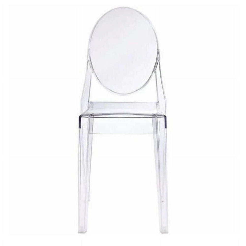 Chaise d'appoint moderne Ghost - Chaise de salle à manger en acrylique transparent avec un design durable, empilable pour les salles à manger ou les espaces d'accentuation
