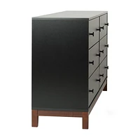 Prepac Nordik White & Oak 6 Drawer 16"D x 54.75"W x 30"H Dresser