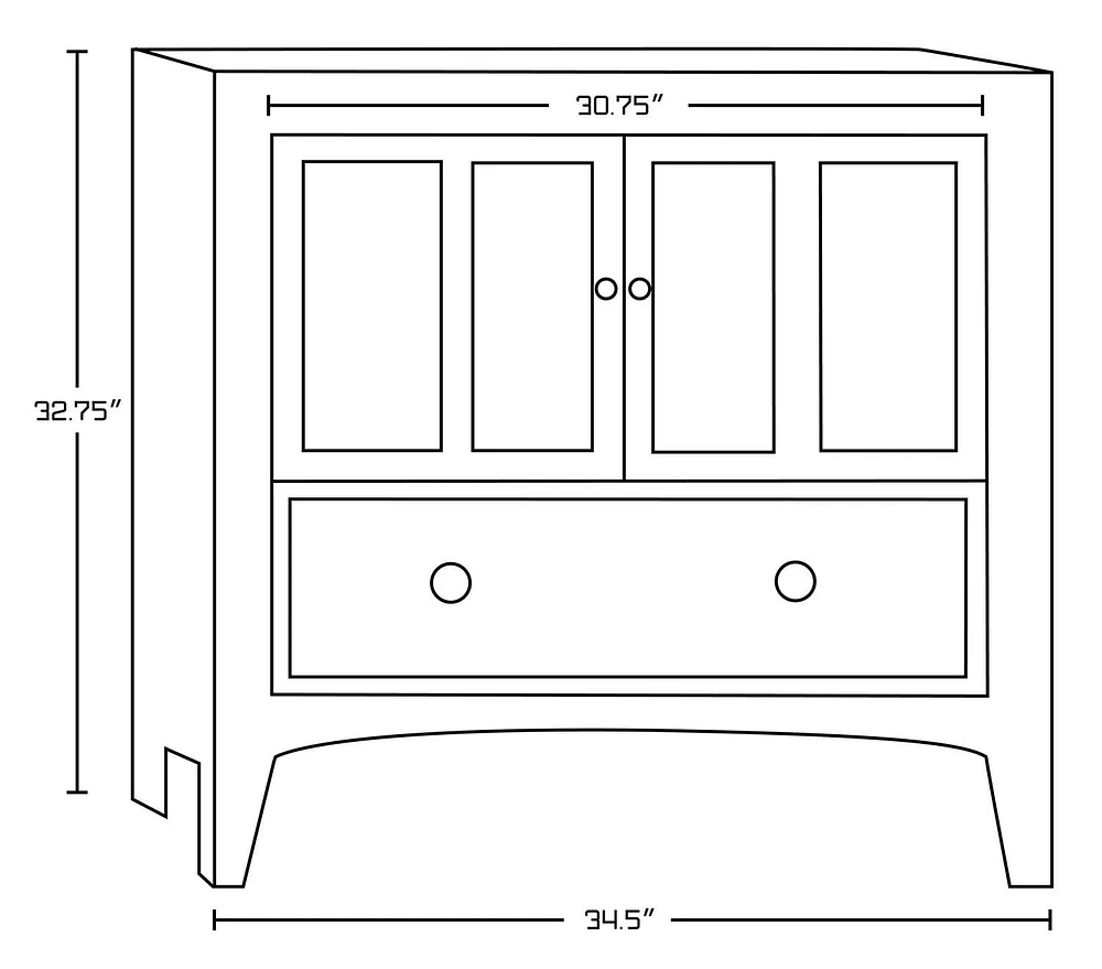 Imaginations Américaines  34.5 pouces W Vanity Base Blanc