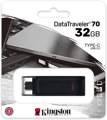 Kingston DataTraveler 70 Clé USB C portable et légère 64 Go avec USB 3.2 Gen 1 vitesses (DT70/64GBCR)