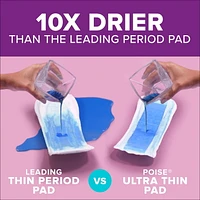 Serviettes d’incontinence ultraminces Poise pour femmes, degré d’absorption 5, absorption maximale, longueur longue, 60 unités 60 Serviettes