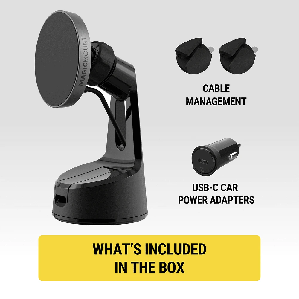 Scosche MPQMRWD-SP Charge Pro Window/Dash Magnetic Wireless Charging Phone Mount, MM Charge Pro Window/Dash