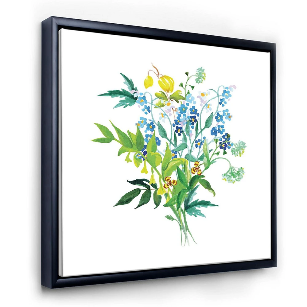 Designart Meadow Flowers Garland FLOAT FRAME WALL ART