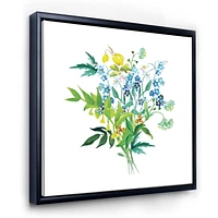 Designart Meadow Flowers Garland FLOAT FRAME WALL ART