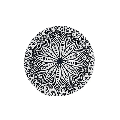 IH Casa Decor Imprimé Rond Cotton Corde Placemat Blue Mandala - Ensemble De 12