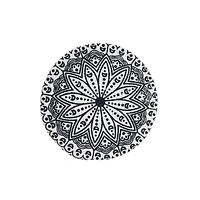 IH Casa Decor Imprimé Rond Cotton Corde Placemat Blue Mandala - Ensemble De 12