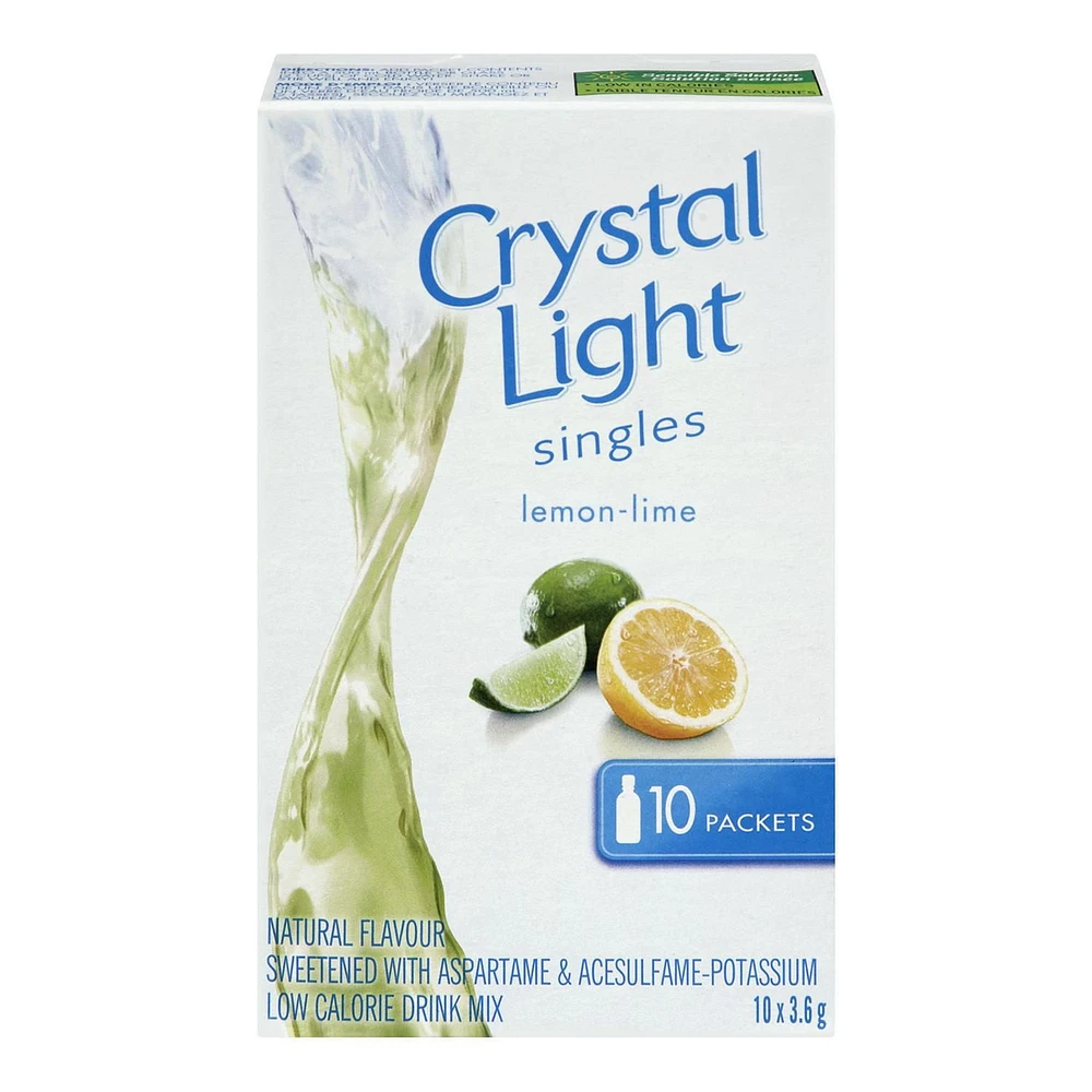 Crystal Light Singles, Lemon Lime, 3.6G, 10 Packets