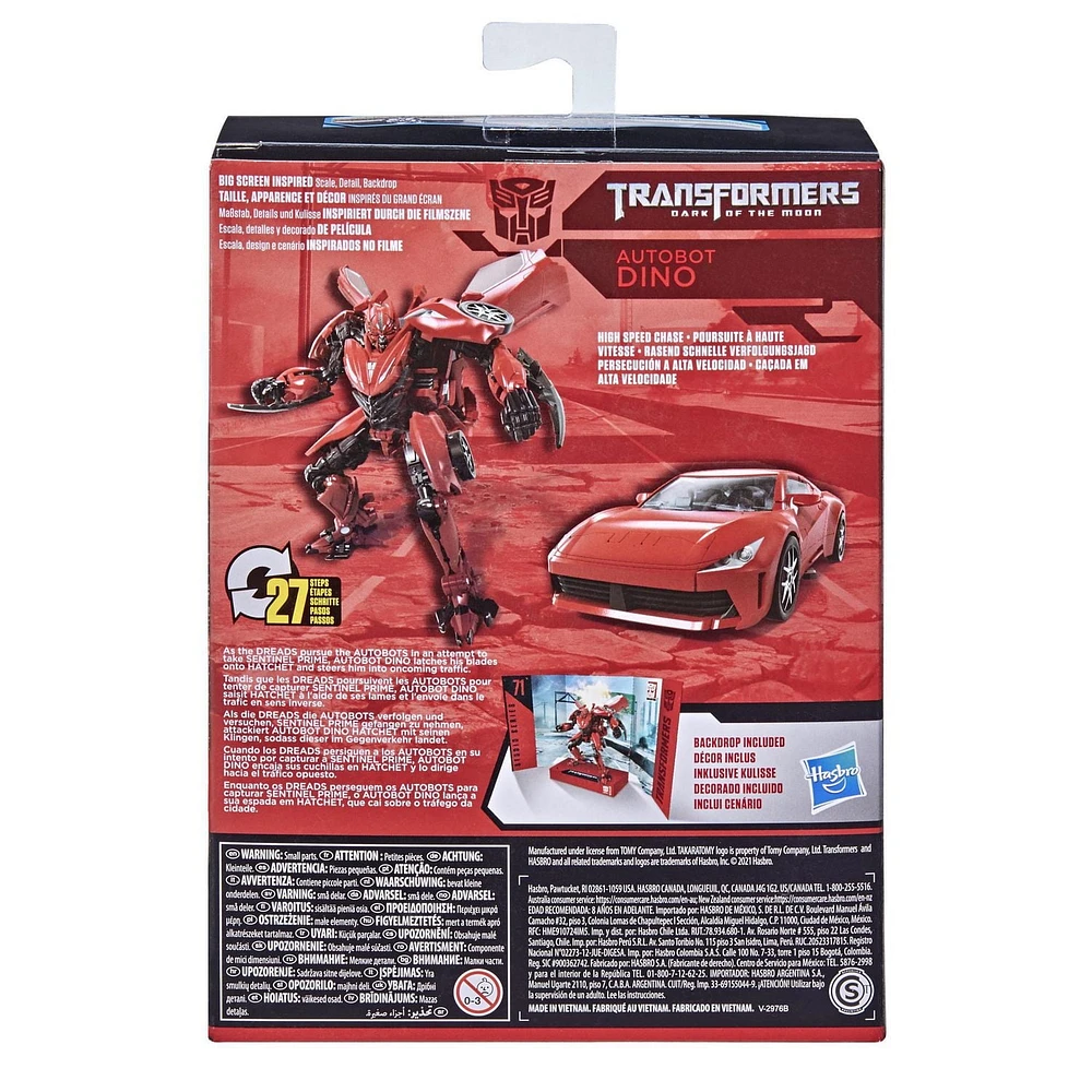 Transformers Studio Series 71, figurine Autobot Dino classe Deluxe de Transformers : La face cachée de la lune, 11 cm, dès 8 ans
