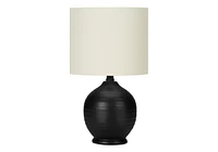Monarch Specialties  Luminaire, 17"h, Lampe De Table, Noir Céramique, Teinte Ivoire / Crème, Transitionnel