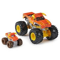 Monster Jam, Monster truck officiel en métal moulé El Toro Loco à l'échelle 1:64, avec mini-véhicule collector à l'échelle 1:87 en cadeau, jouets pour filles et garçons à partir de 3 ans