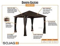 Sojag Dakota Aluminum Hard Top Gazebo