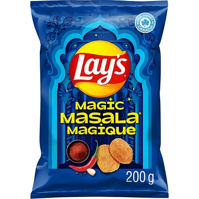 Lay’s Magic Masala ridged flavoured potato chips, 200 g.