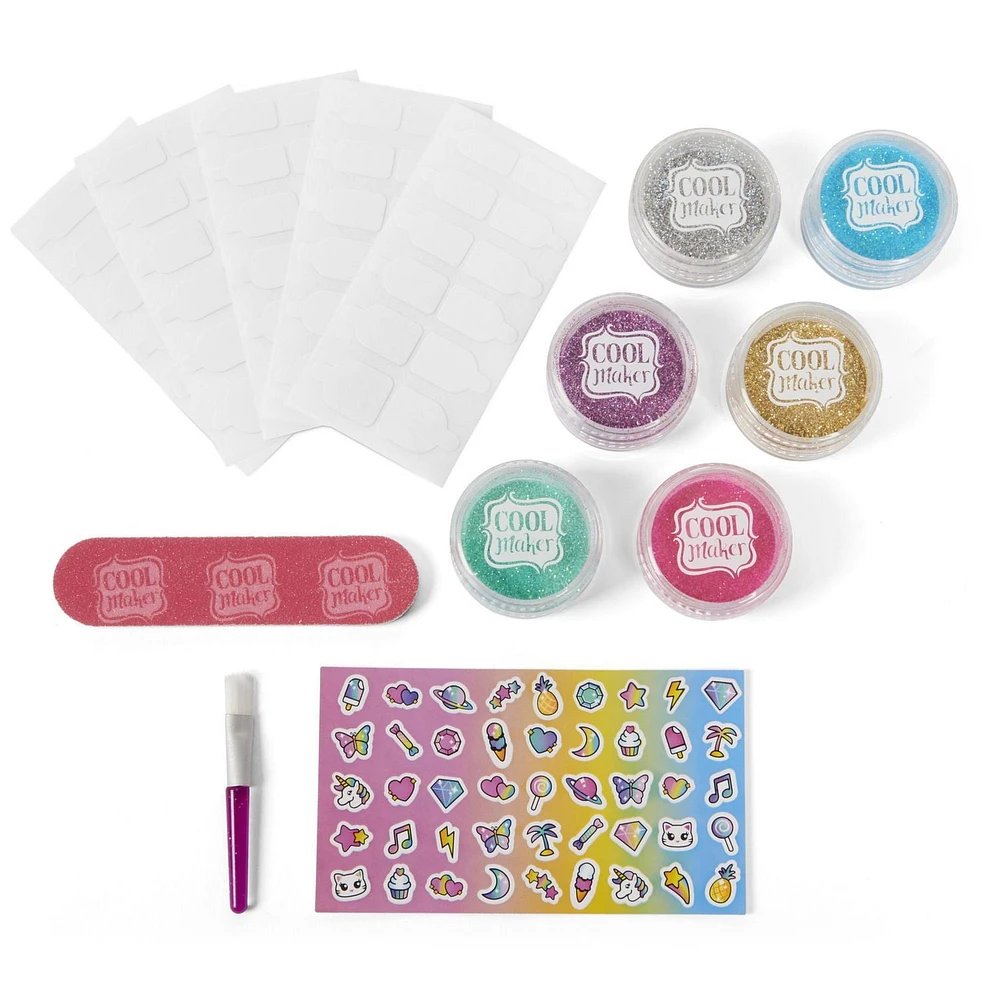 Cool Maker, GO GLAM, Kit créatif Ongles à paillettes pour 5 manucures, pour les enfants à partir de 8 ans