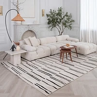 Tapis d'interieur abstrait Rug Branch Domus, creme noir, moderne - Salon, chambre, salle a manger et cuisine<br>