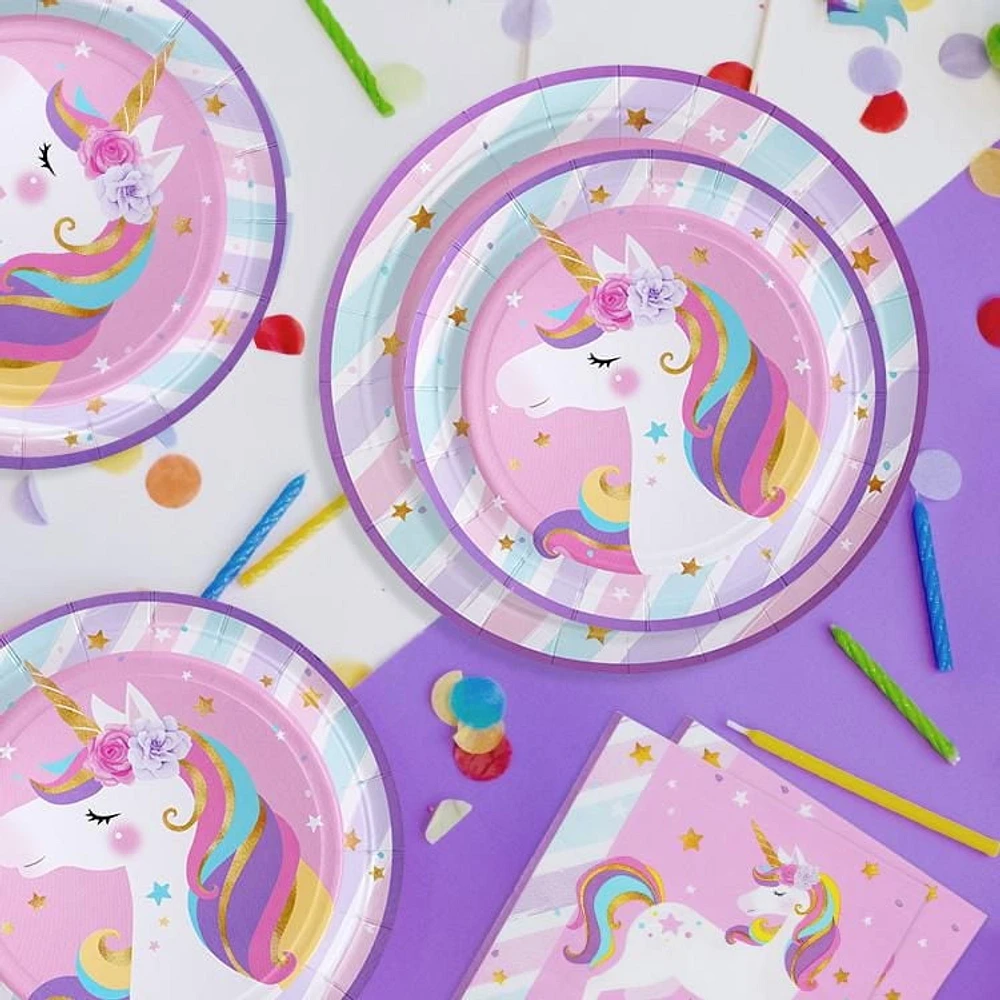 Assiettes en papier licorne 7" Assiettes en papier licorne