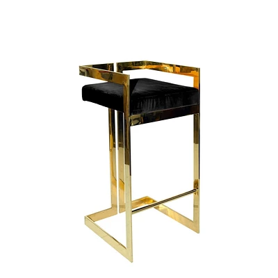 Tabouret Harvey en noir avec de l'or