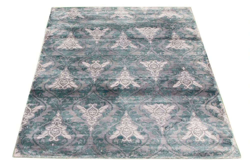 ECARPETGALLERY 5'0" x 8'0" Transitional Galleria Hand Loomed Area Rug for Living Room, Dining Room and Bedroom in Grey