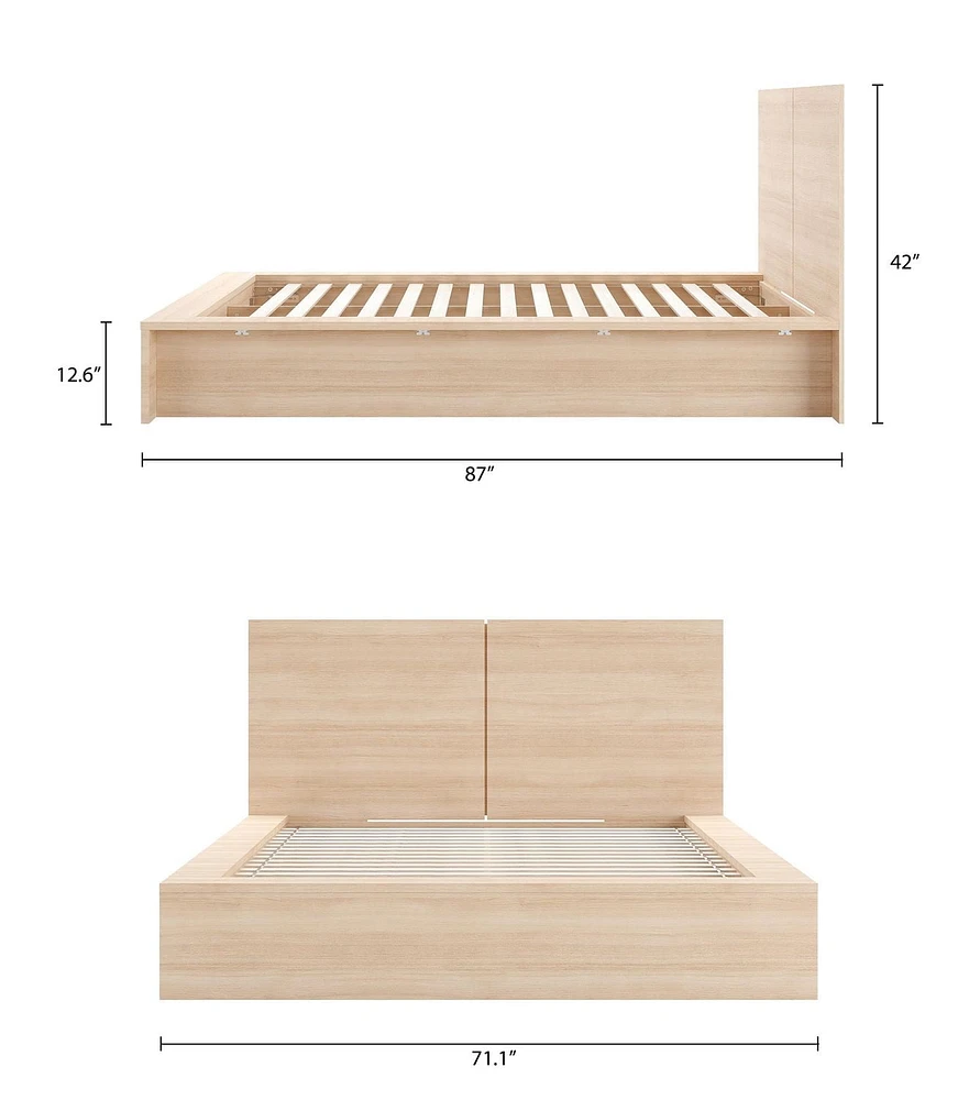 Nexera James Platform Bed with Headboard
