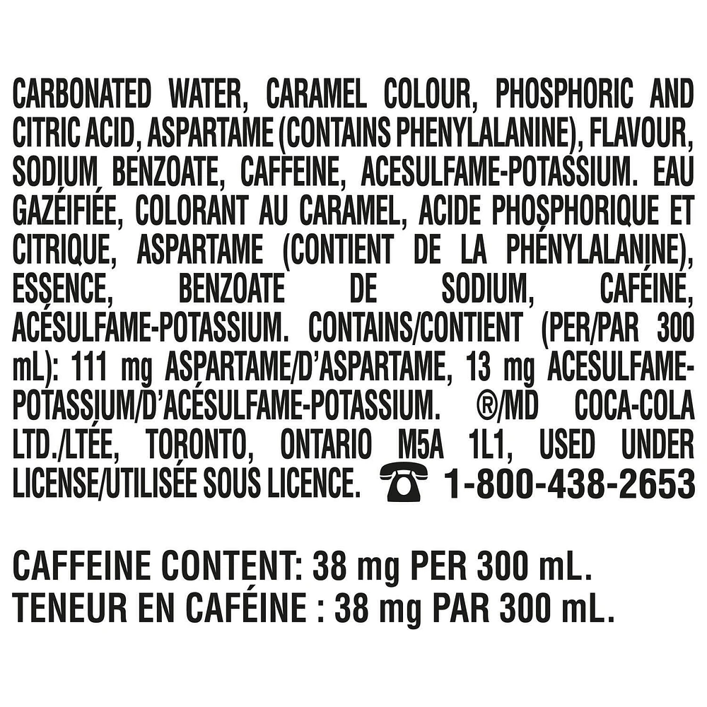 Diet Coke 300mL Mini Bottles, 8 Pack, 8 x 300mL