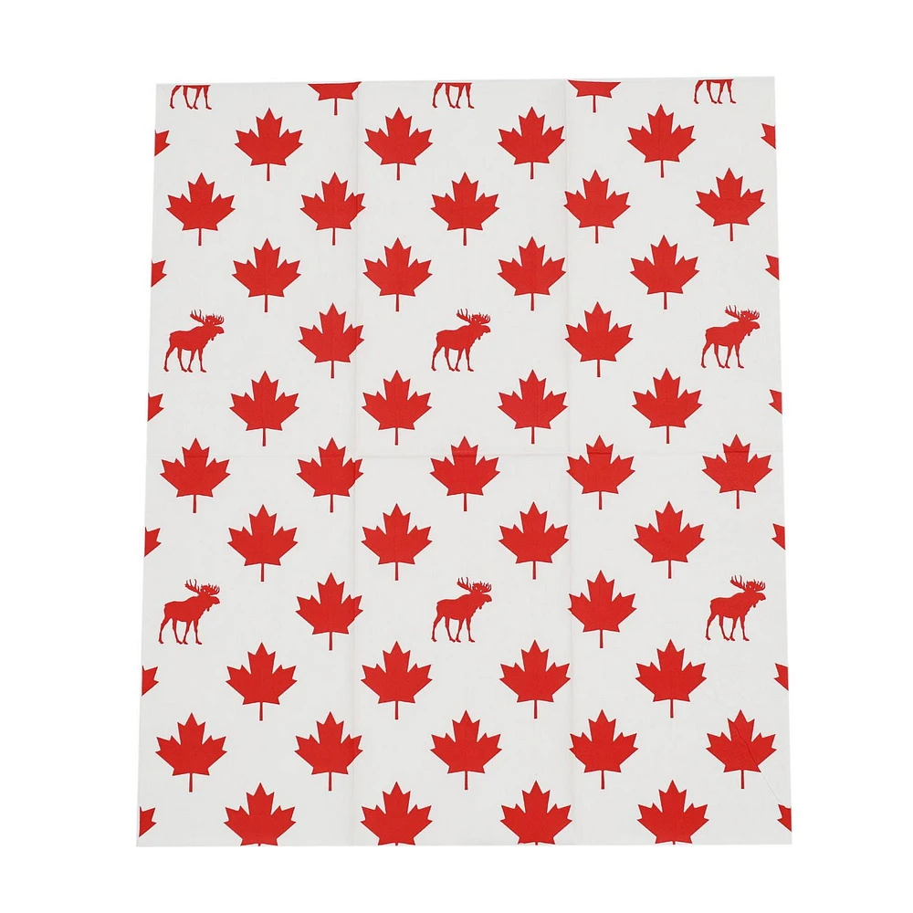 Façon de célébrer! Serviettes de table en papier orignal rouge et blanc, 20 ct