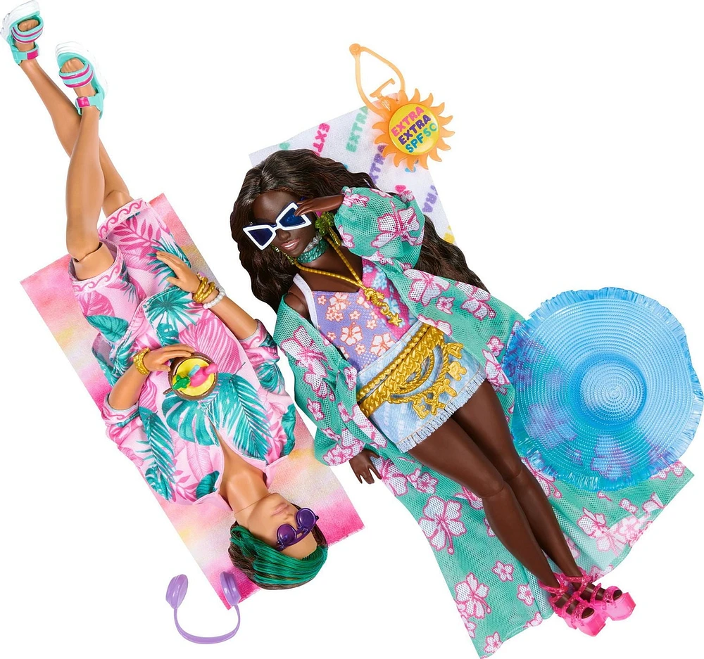 Barbie – Extra Fly– Poupée Voyage, tenue de plage