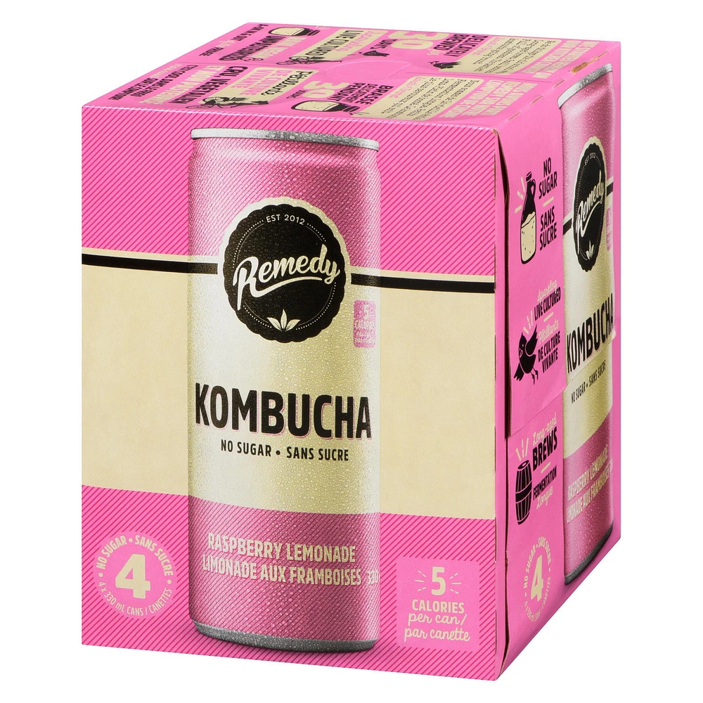 Remedy Kombucha 4 x 330 ML Raspberry Lemonade